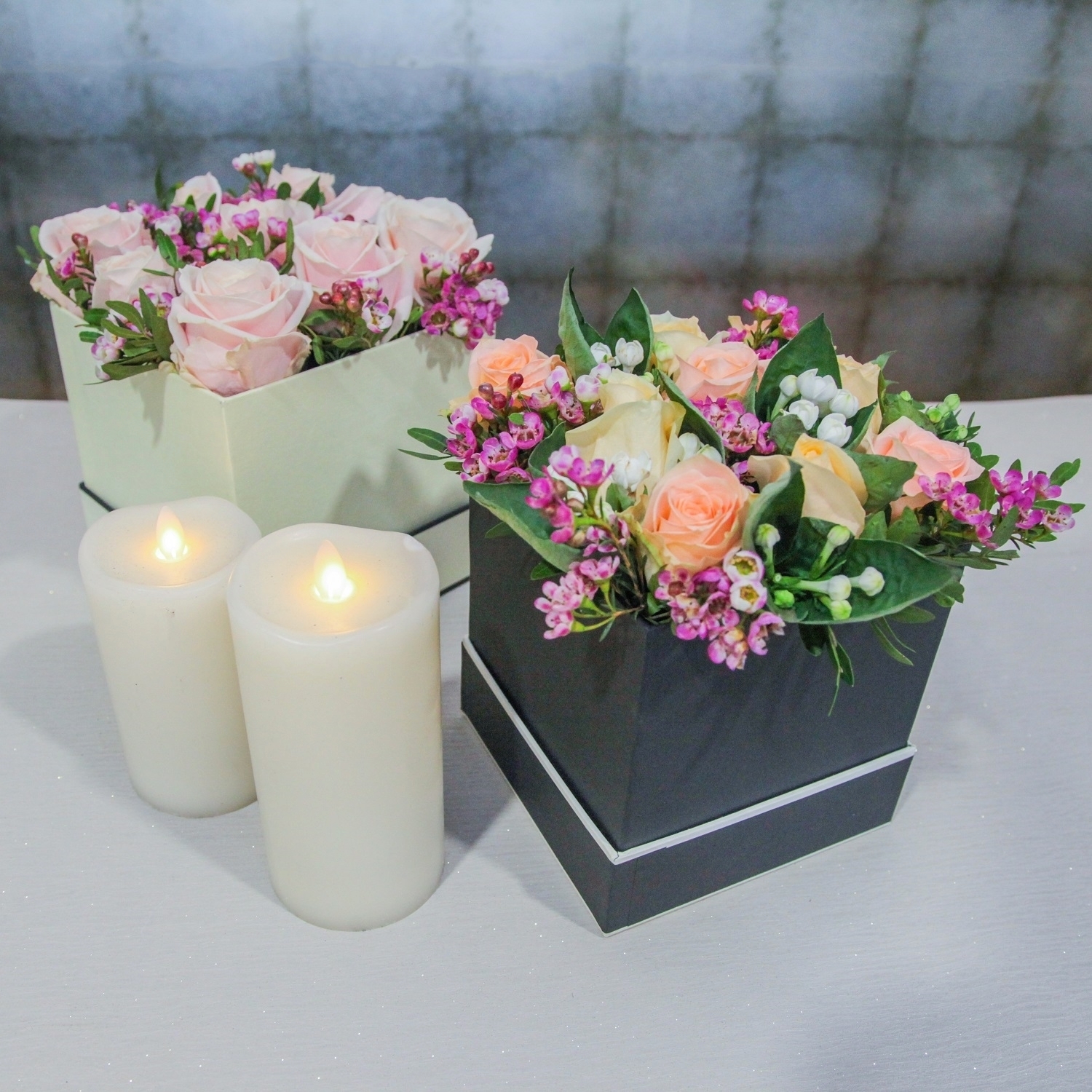 Burgeon Floral Design. Artificial Flowers Hat Box