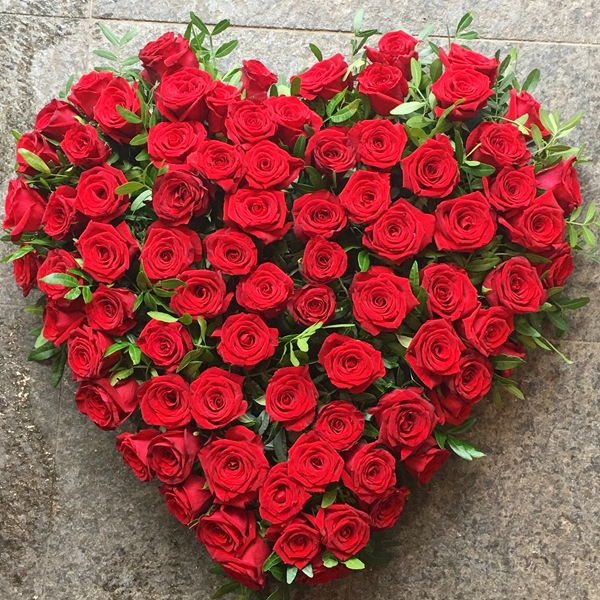 Burgeon Floral Design. Simply Red Rose Heart