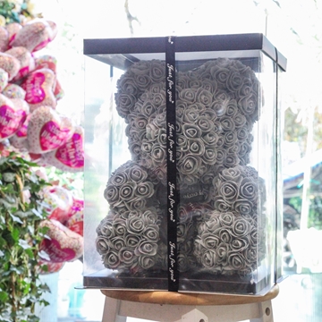 Picture of Grey Flower Teddy Bear