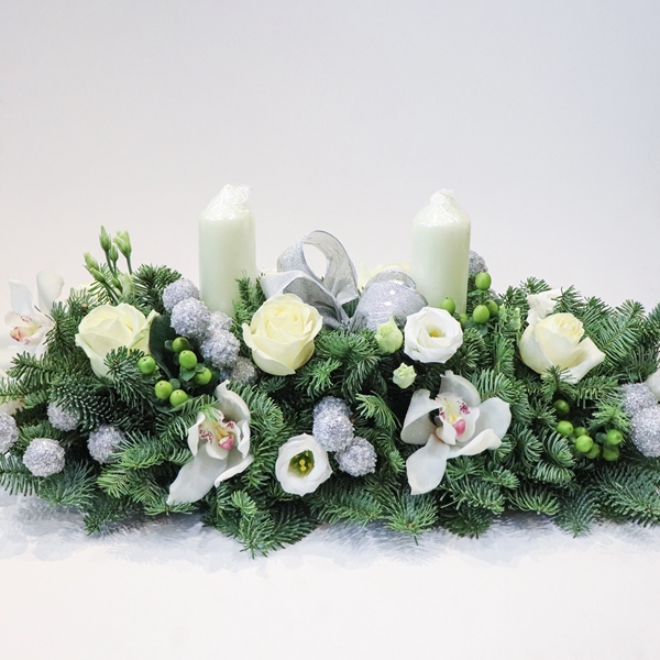 Picture of Fresh Pine Christmas Table Arrangement