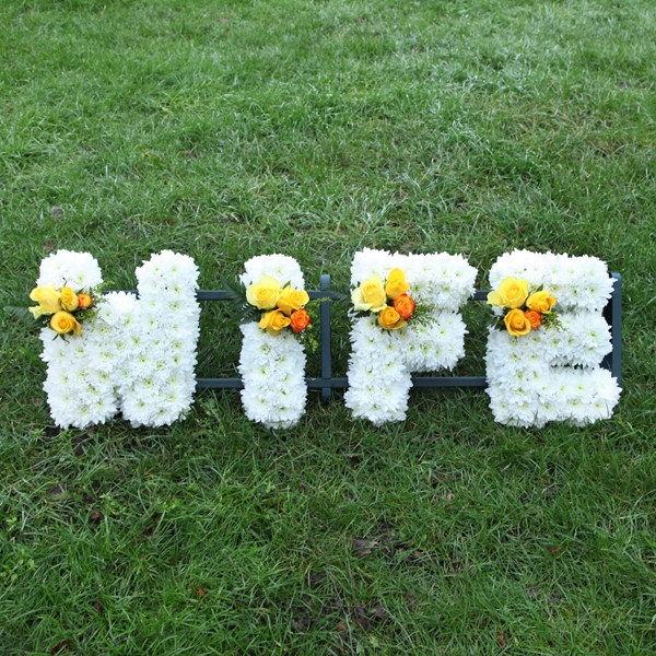 Picture of White and Yellow Wife Sympathy Flowers