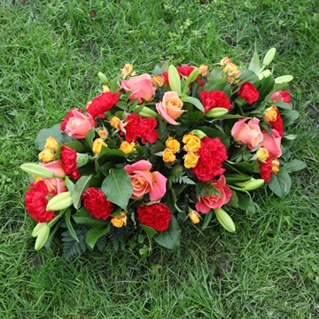 Picture of Red and Pink Sympathy Flowers
