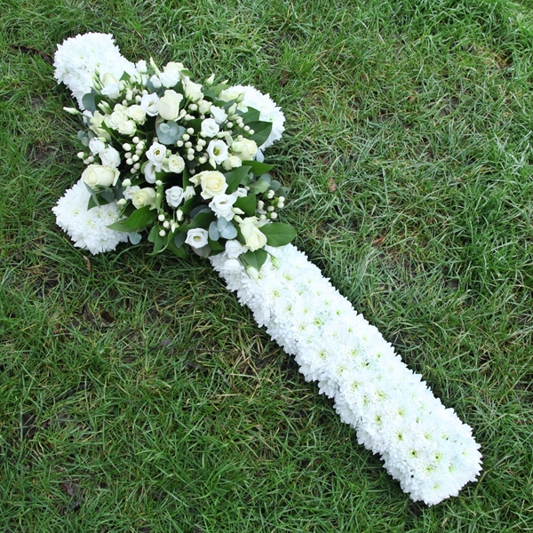 Picture of White Floral Rose Cross