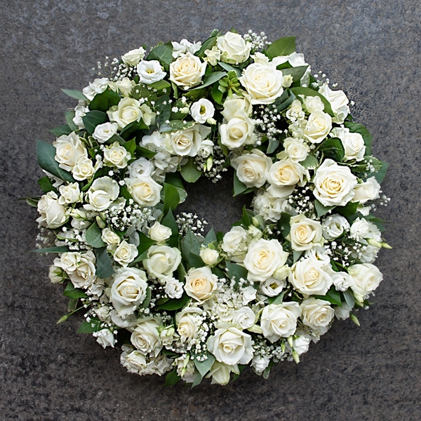 White Rose Wreath