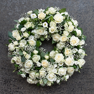 White Rose Wreath