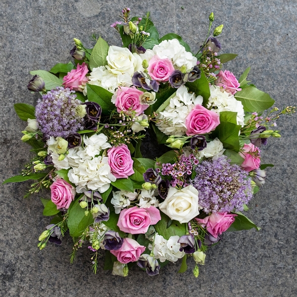 Pink & White Rose Wreath