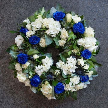 White & Blue Wreath