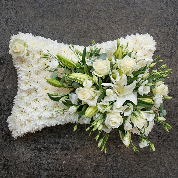 White Roses & Lily Pillow