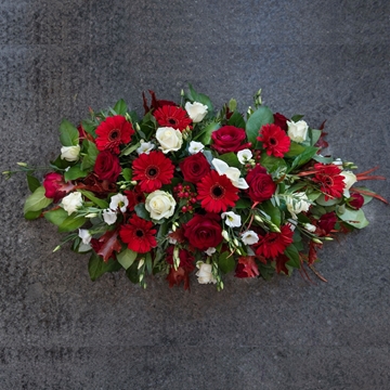 Mix of Red & White Coffin Spray